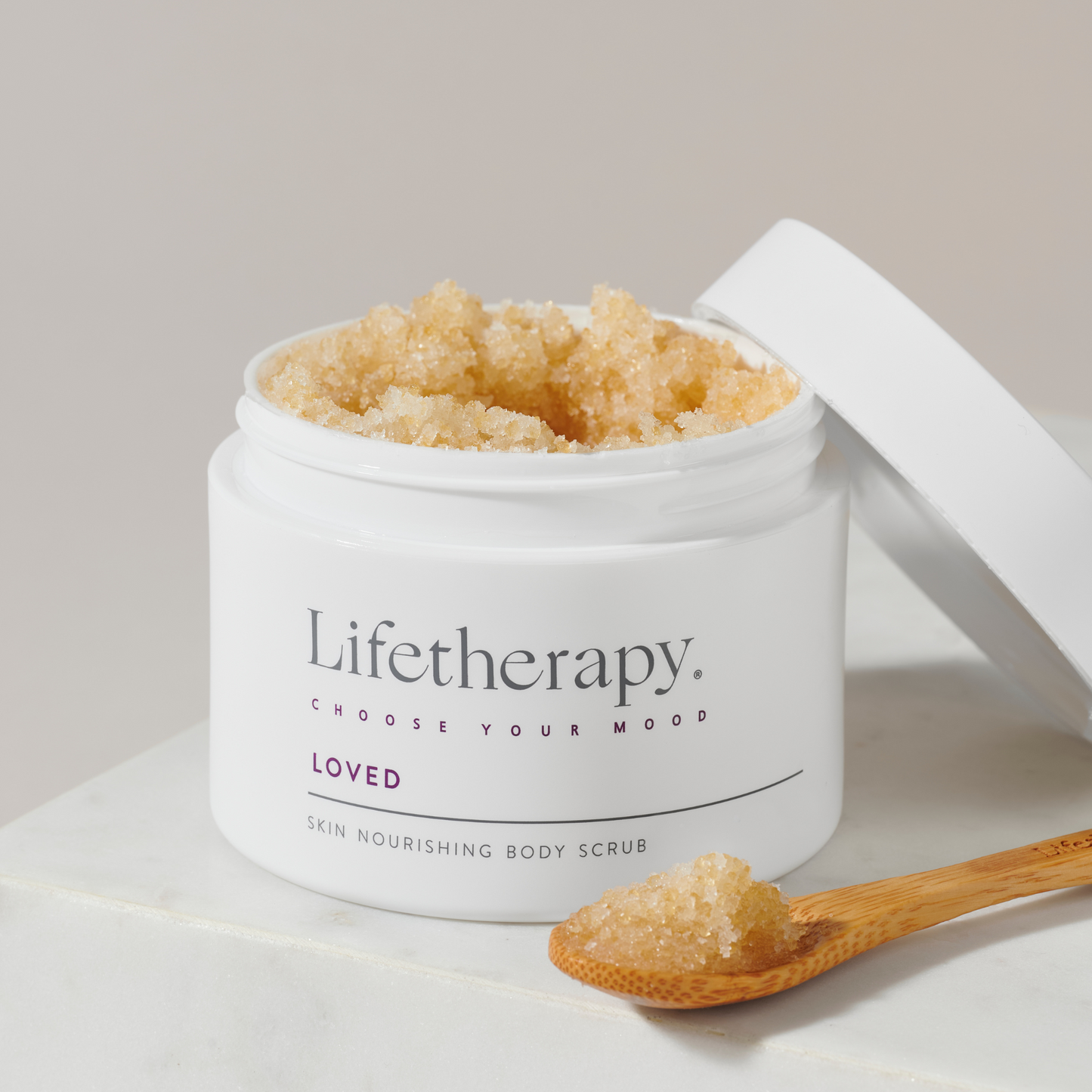 All-natural raw brown sugar and crushed sea salt body scrub by Lifetherapy