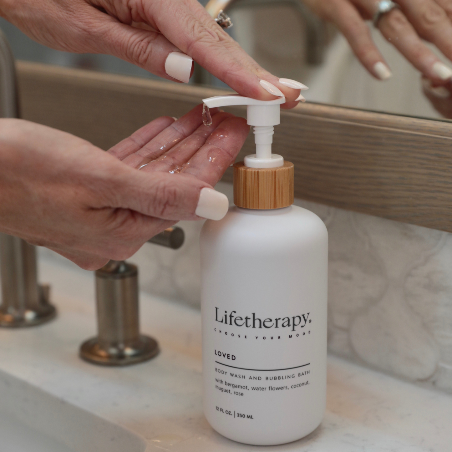 Loved Hand Wash and Bubble Bath with Bergamot, Water Flowers, Coconut and Rose