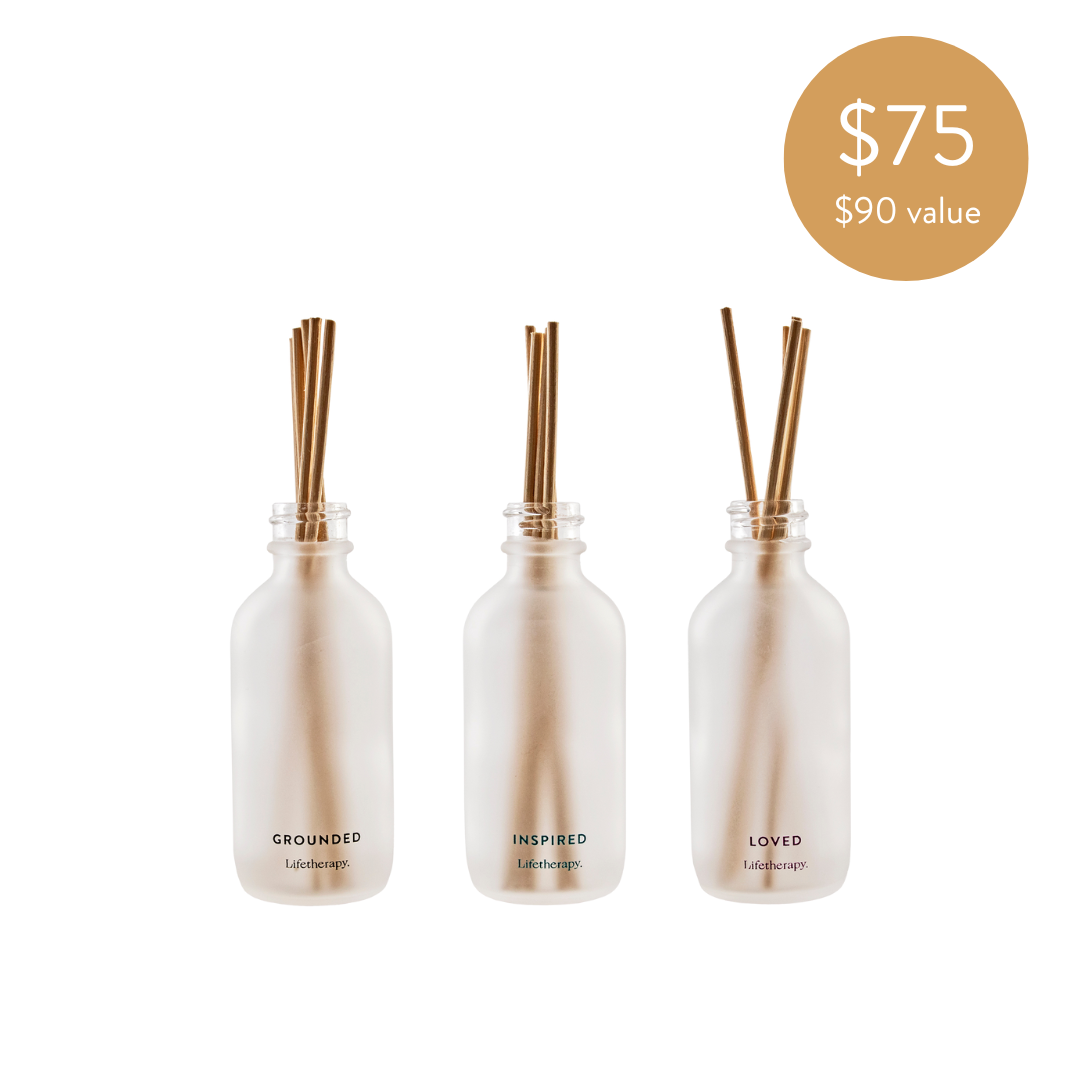 Lifetherapy Mini Reed Diffuser Trio – Travel-Size Home Fragrance Gift Set