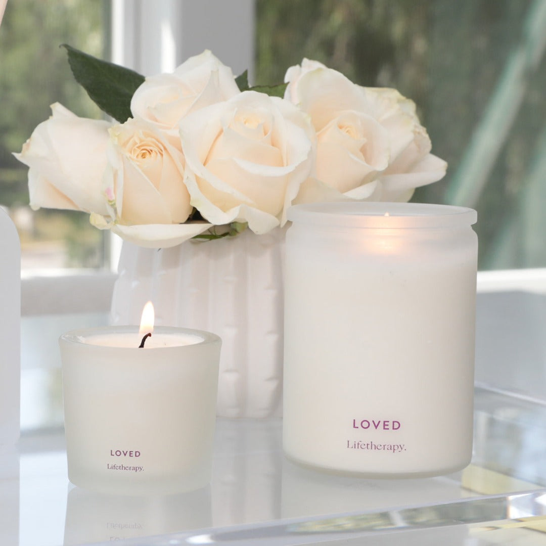 Loved Soy Votive Candle | Bergamot, Rose, Coconut, Water Flowers