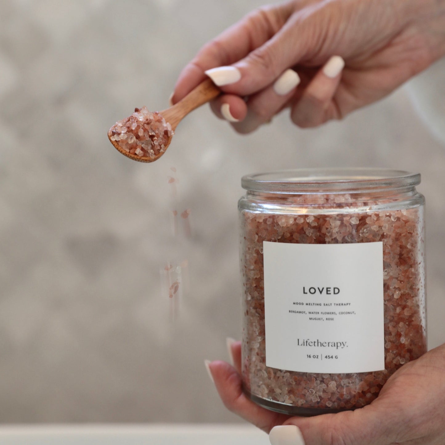 Bergamot, coconut, water flowers, rose bath salts by Lifetherapy