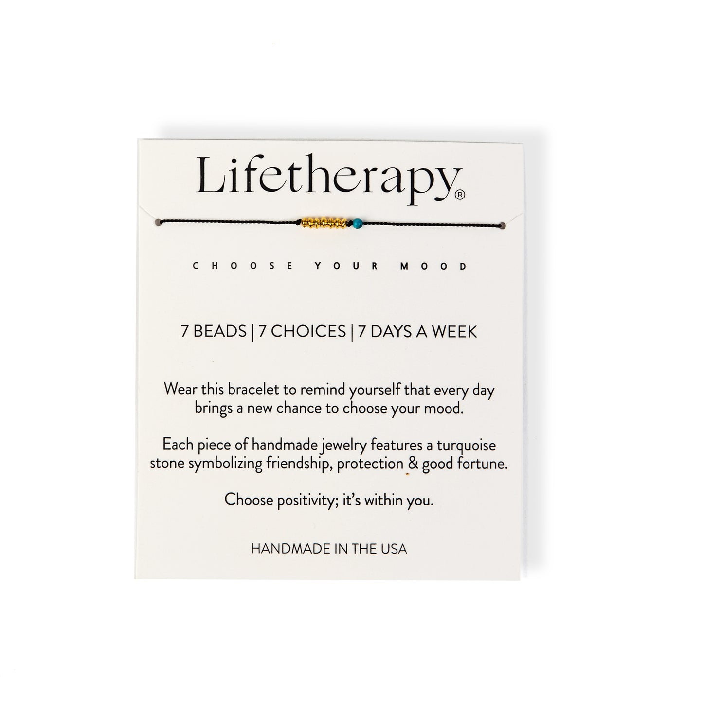 Black and gold vermeil beaded 7 reminder bracelets | Choose your mood by Lifetherapy 