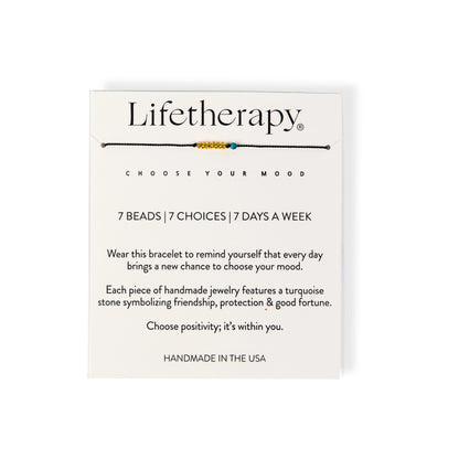 Black and gold vermeil beaded 7 reminder bracelets | Choose your mood by Lifetherapy 