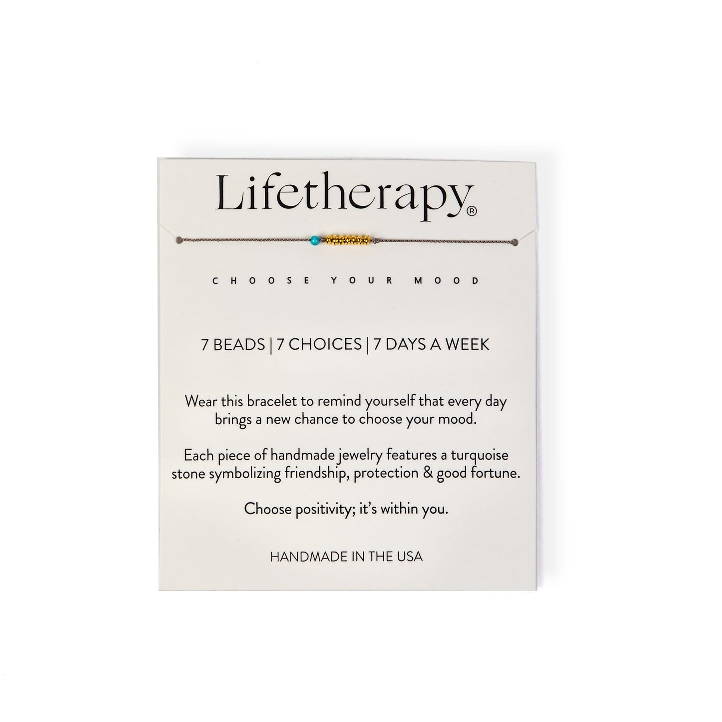 Grey gold vermeil friendship 7 bracelet | choose your mood by Lifetherapy