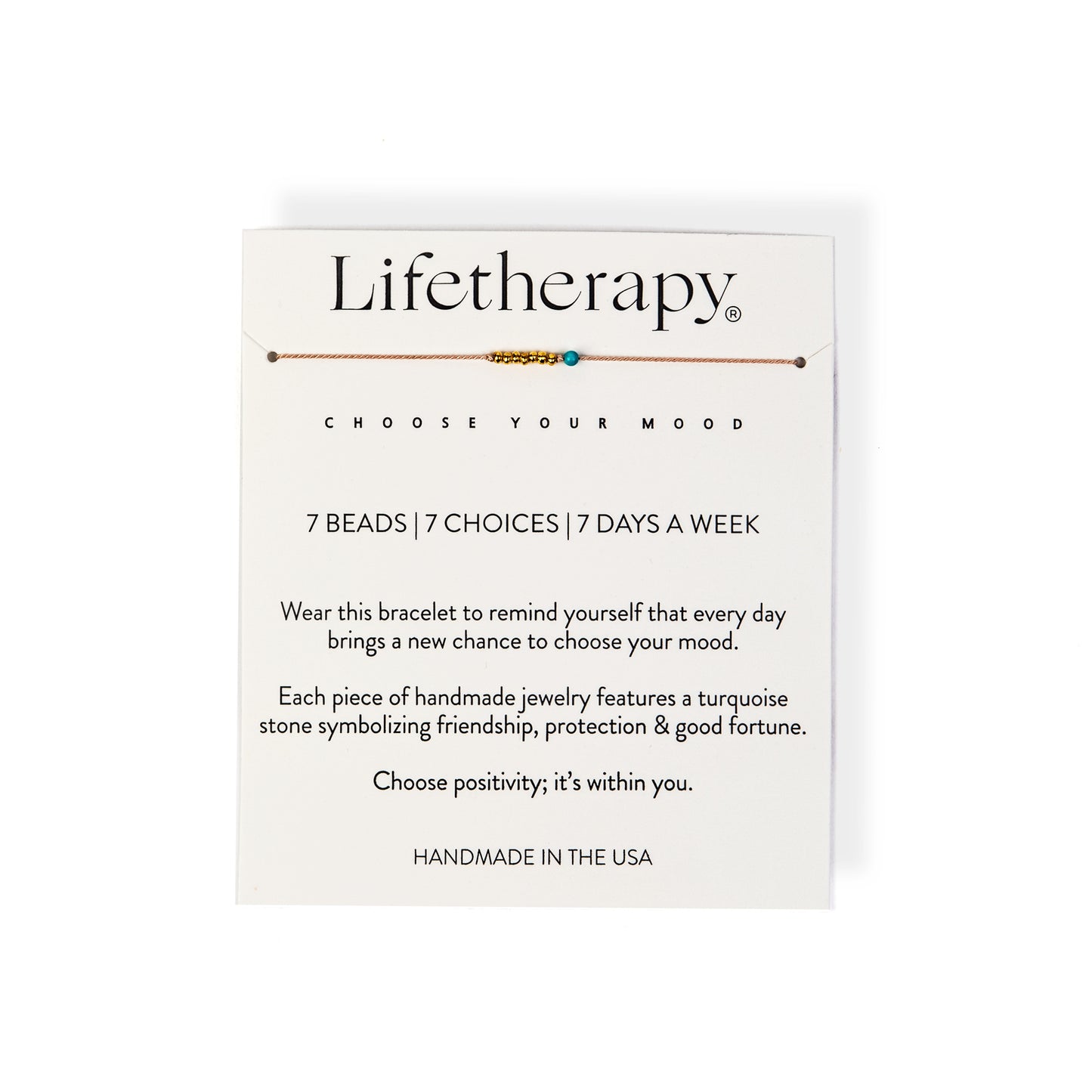 Pink gold vermeil beaded thread 7 bracelet | gifts for her by Lifetherapy