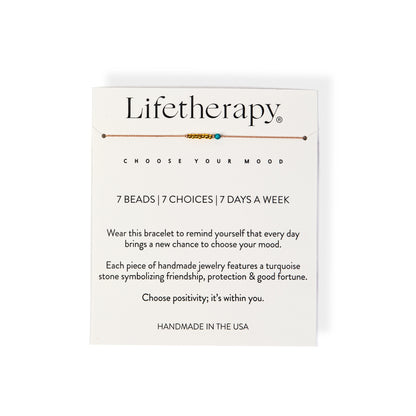 Pink gold vermeil beaded thread 7 bracelet | gifts for her by Lifetherapy