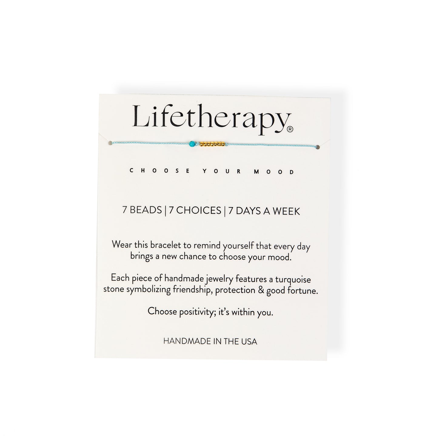 Turquoise gold vermeil handmade 7 bracelet | Choose your mood by Lifetherapy