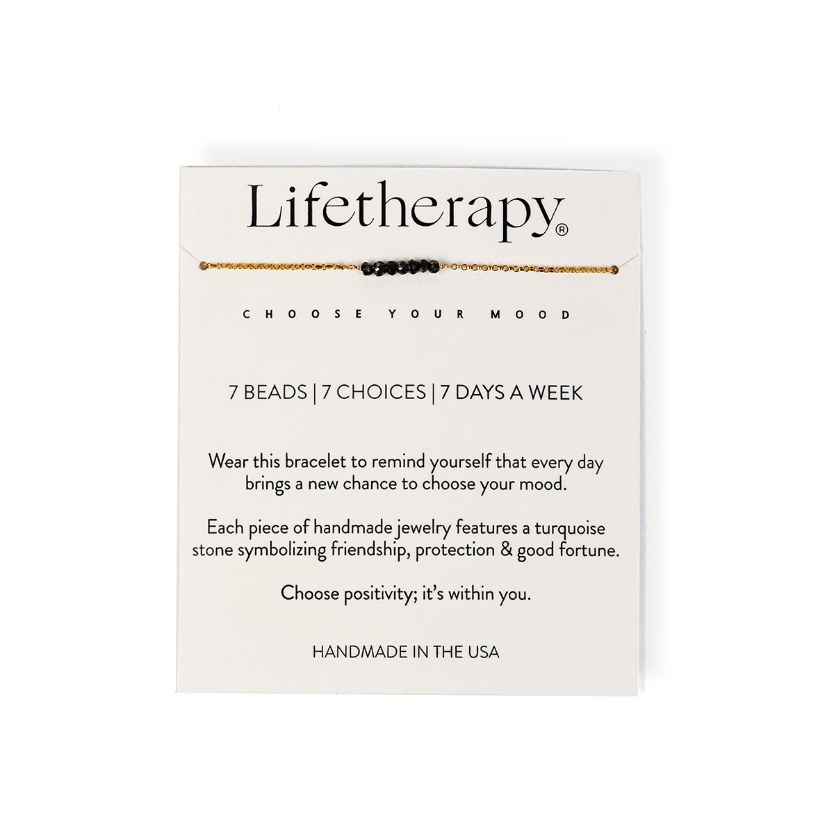 7 black spinel semi-precious stones on 14k gold | choose your mood