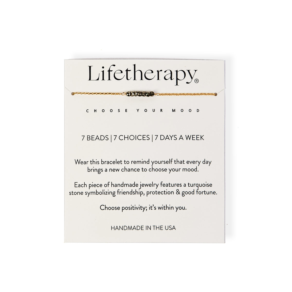 7 bracelet with pyrite stones on 14k gold chain | Lifetherapy