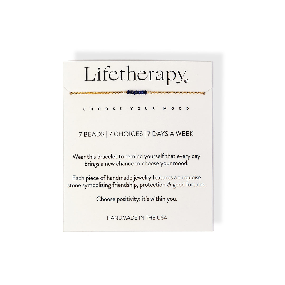 7 sapphire semi-precious stones on a gold vermeil chain | Lifetherapy