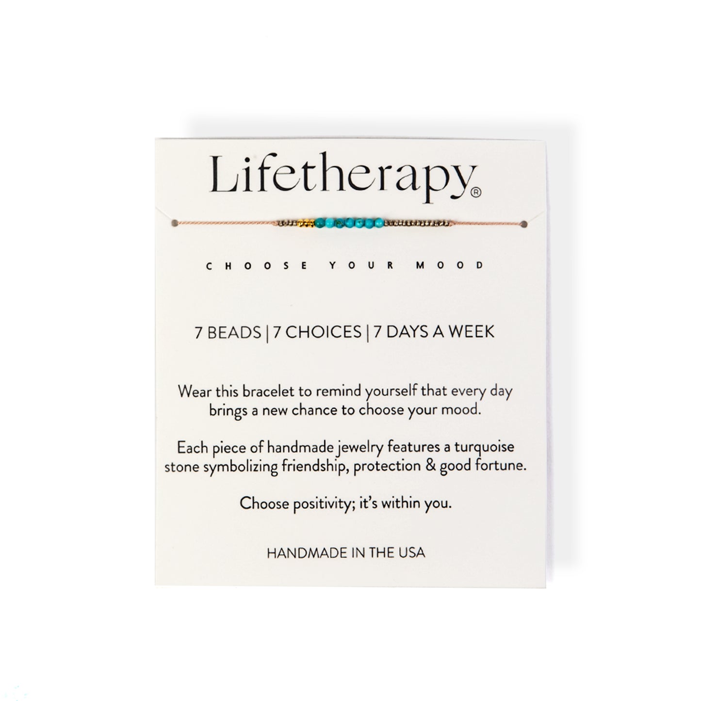 Pink wish bracelet genuine turquoise beaded 7 bracelet | Handmade in the USA