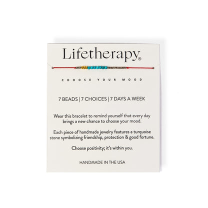 Red thread genuine turquoise beaded 7 bracelet | Handmade in the USA