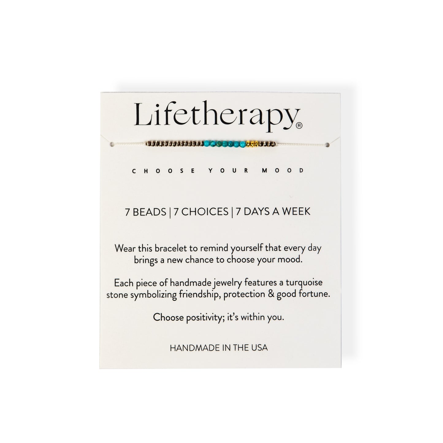 White hope genuine turquoise beaded 7 bracelet | Handmade in the USA