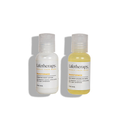 Mini sandalwood and coconut lotion and wash