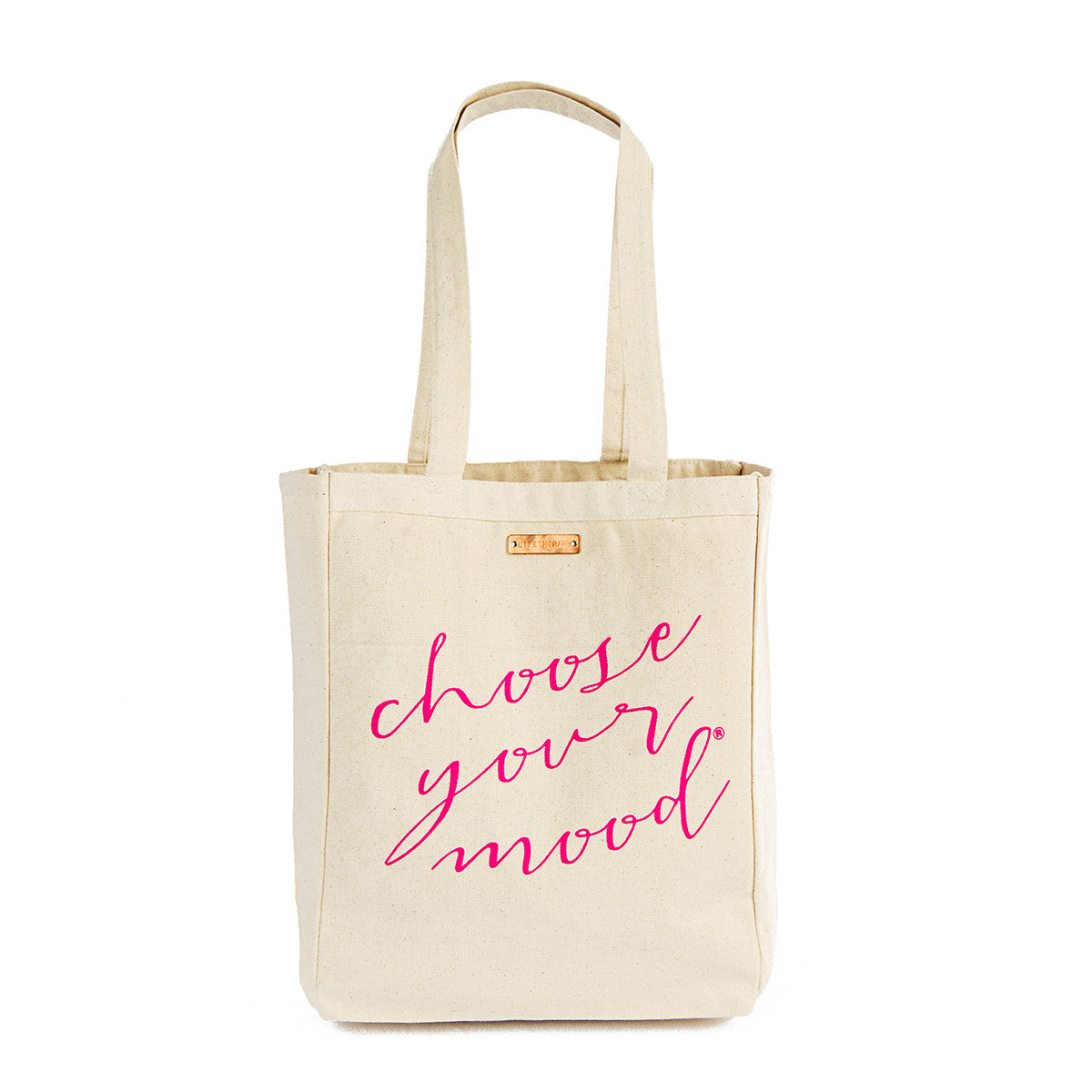 Choose Your Mood Motivational Canvas Tote Bag - Pink