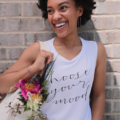 Choose Your Mood Motivational Tank - White