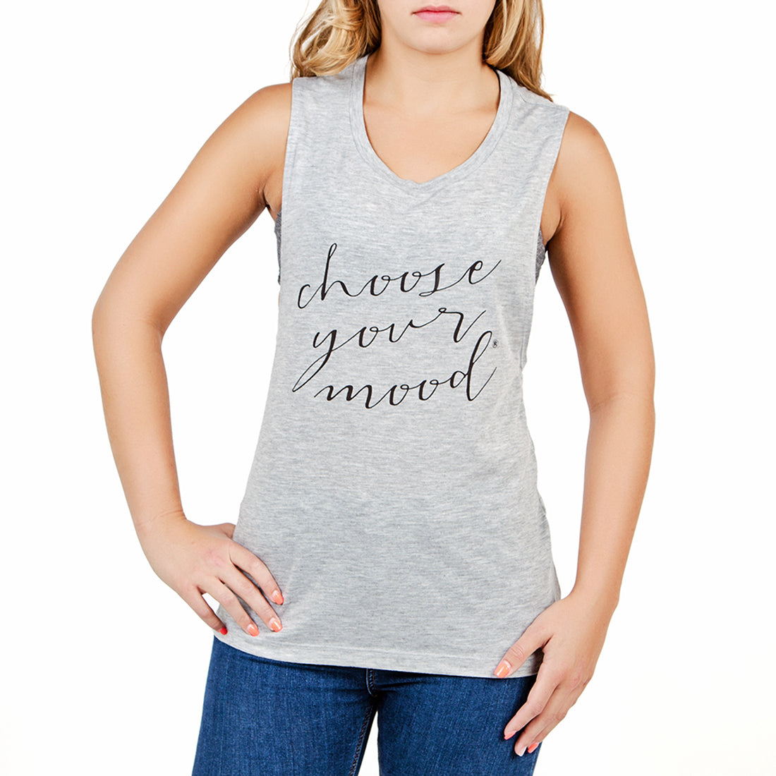 Choose Your Mood Motivational Tank - Grey