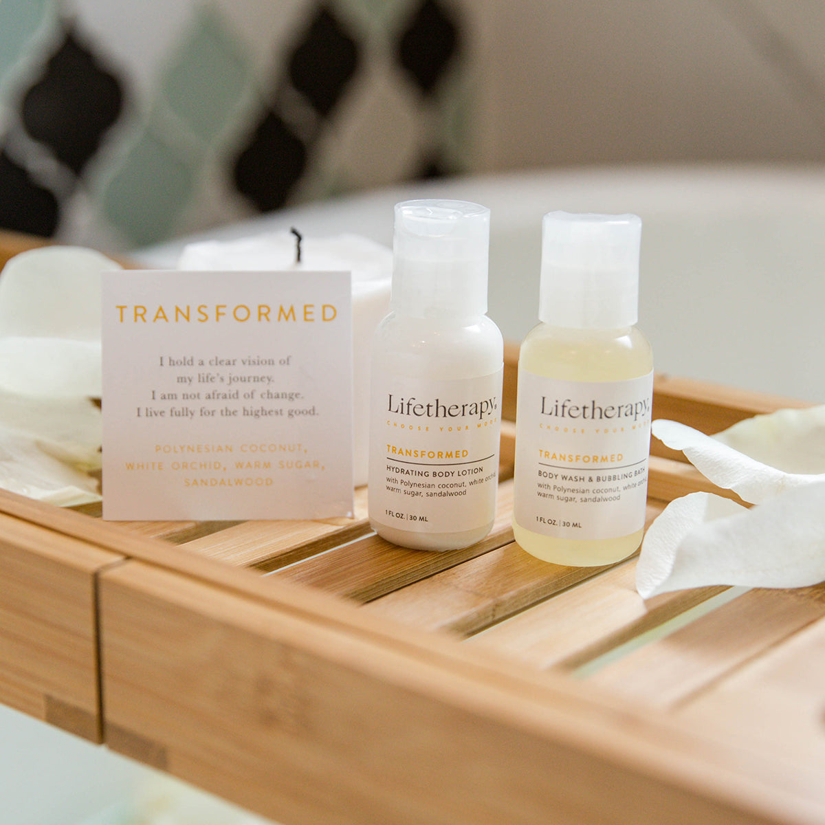 The best lotion and wash, 1 ounce size travel amenities.