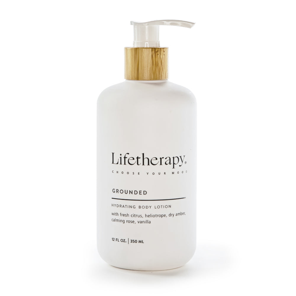 12 oz Grounded Body Lotion - Calming Amber and Vanilla Moisturizer